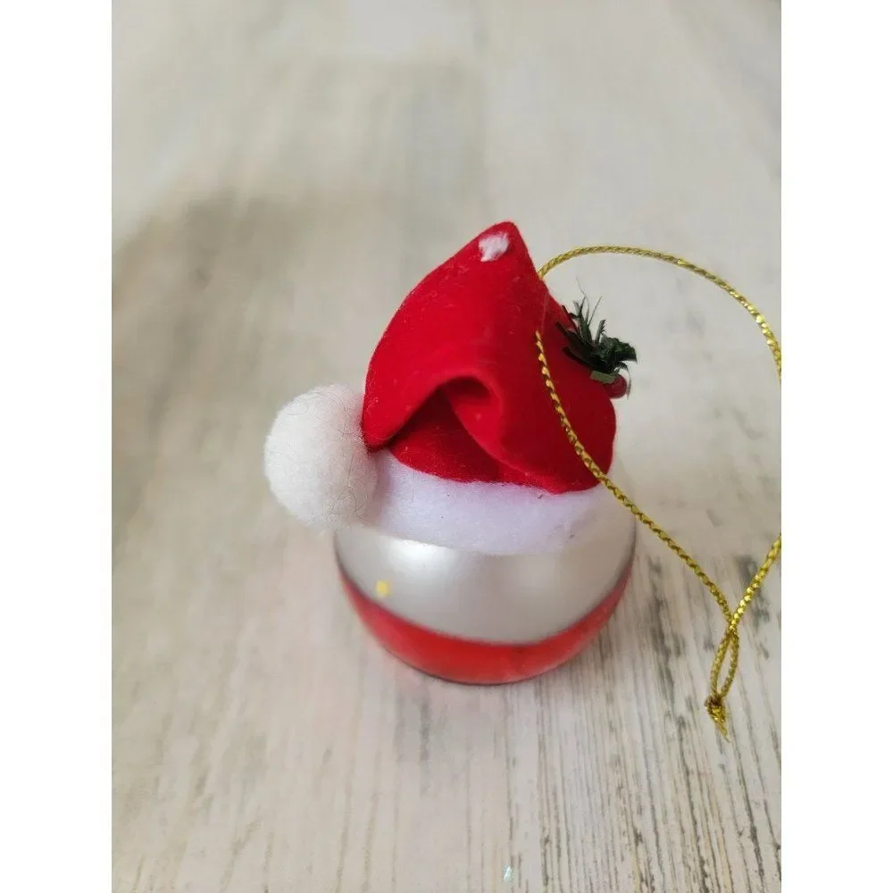 Santa Claus blown glass glitter‎ ornament Xmas decor